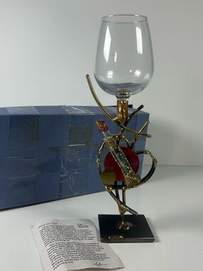 Gary Rosenthal kiddush cup Bronze and Glass with Heart Unique And Elegant